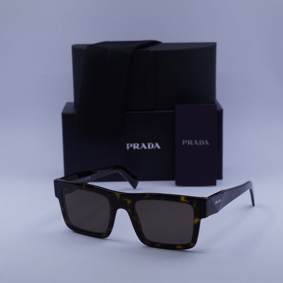 Prada PR19WS 2AU8C1 Sunglasses Havana Rectangle Frame, Brown Lenses - Picture 11 of 11